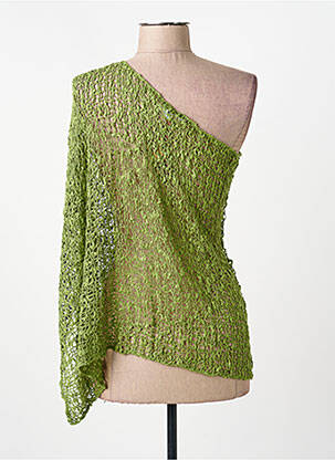 Top coupe cintrée sans manche vert clair BLEU MANDARINE femme