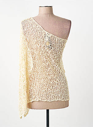 Top coupe cintrée sans manche beige BLEU MANDARINE femme