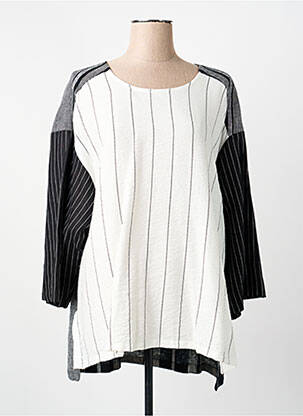 Blouse col rond manches 3/4 blanc ALEMBIKA femme