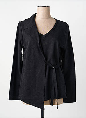 Pull coupe cintrée manches longues noir KEDZIOREK femme