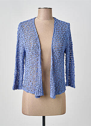 Gilet manches longues bleu BLEU MANDARINE femme