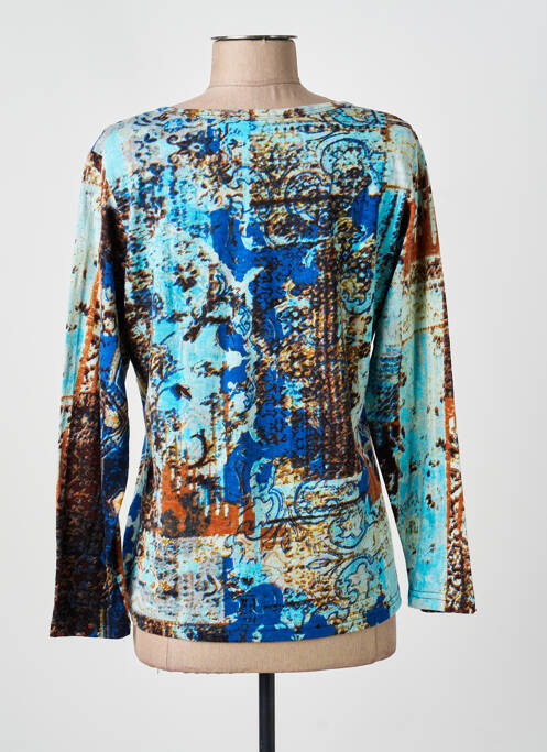 T-shirt imprimé fantaisie manches longues bleu ORIENTIQUE NATURALLY femme