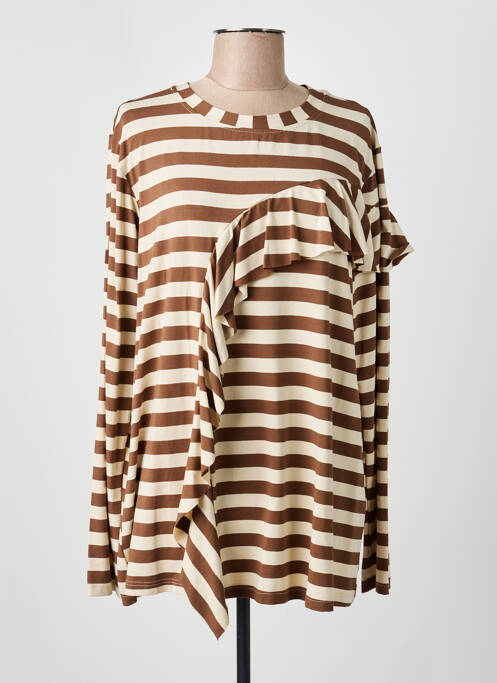 T-shirt manches longues manches longues marron URBAN BY ALEMBIKA femme