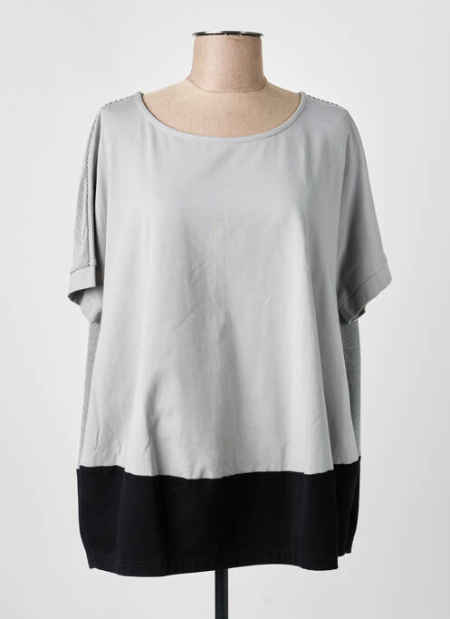 Top stretch manches courtes gris URBAN BY ALEMBIKA femme