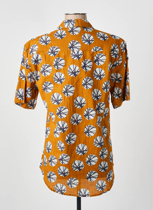 Chemise manches courtes imprimé fantaisie orange KALI YOG homme