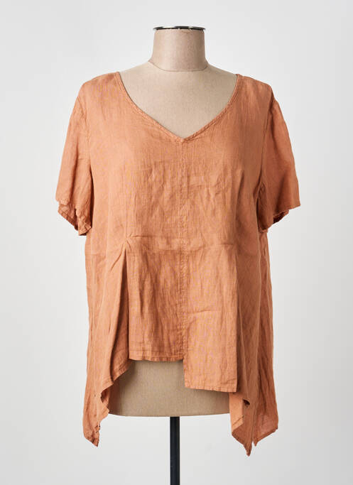Blouse manches courtes manches courtes marron KEDZIOREK femme