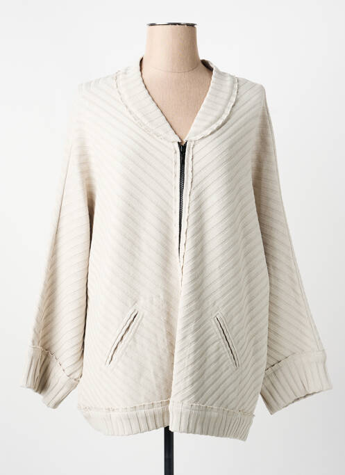 Veste casual fermeture zippée sur le devant beige KEDZIOREK femme