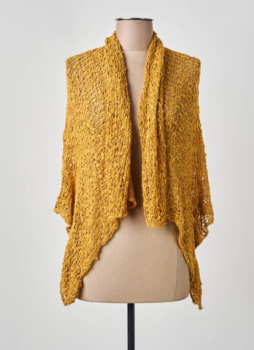 Gilet manches longues jaune BLEU MANDARINE femme