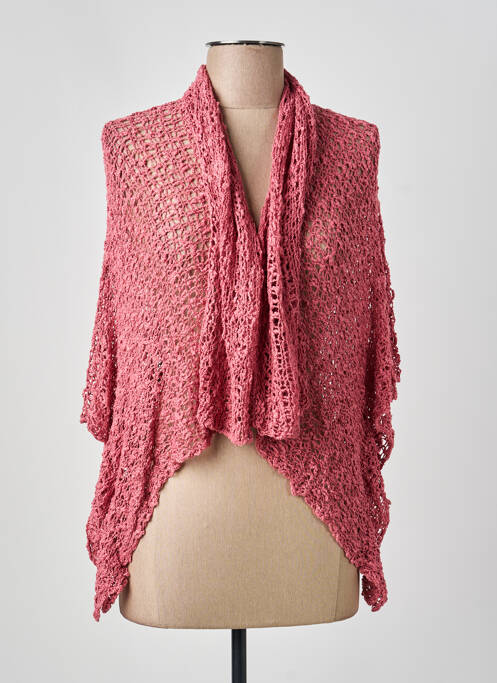 Gilet manches longues rose BLEU MANDARINE femme