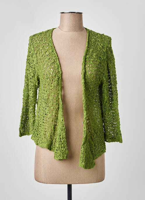 Gilet manches longues vert BLEU MANDARINE femme