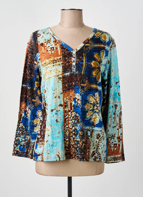 T-shirt bleu ORIENTIQUE NATURALLY femme