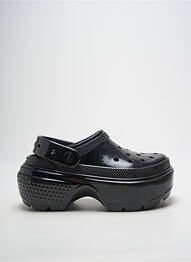 Mules/sabots tissage satiné talon de 7 à 9cm noir CROCS femme