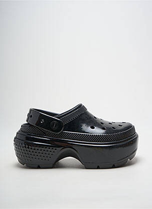 Mules/sabots tissage satiné talon de 7 à 9cm noir CROCS femme