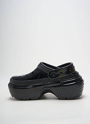 Mules/sabots tissage satiné talon de 7 à 9cm noir CROCS femme