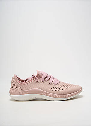 Baskets bout rond talon plat jusqu'à 3cm rose CROCS femme