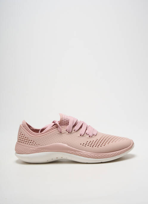 Baskets bout rond talon plat jusqu'à 3cm rose CROCS femme