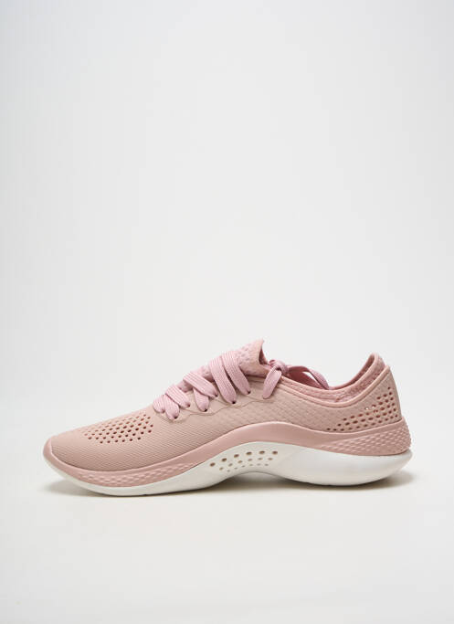 Baskets bout rond talon plat jusqu'à 3cm rose CROCS femme