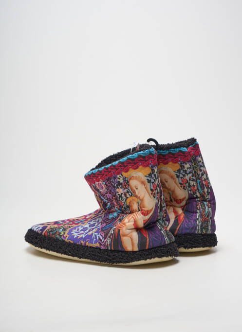 Chaussons/pantoufles bout rond talon plat jusqu'à 3cm violet RUBAN ROUGE femme