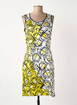 Robe mi-longue imprimé fantaisie sans manche blanc GREGORY PAT femme
