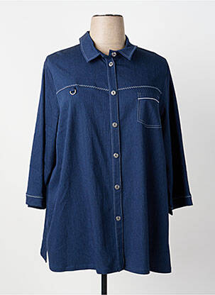 Veste casual coupe droite bleu FRANCE RIVOIRE femme