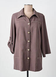 Veste casual coupe droite marron FRANCE RIVOIRE femme
