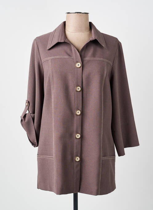 Veste casual coupe droite marron IMPULSION femme
