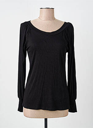 T-shirt manches longues manches longues noir COULEURS DU TEMPS femme