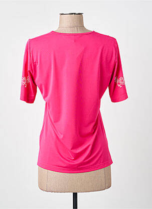 T-shirt col v manches courtes rose MERI & ESCA femme