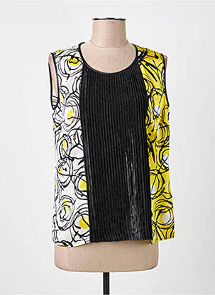 Top imprimé fantaisie sans manche noir GREGORY PAT femme