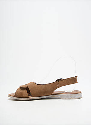 Sandales/nu pieds chiquet talon plat jusqu'à 3cm marron BUENO femme
