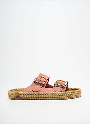 Mules/sabots nubuck talon plat jusqu'à 3cm rose BOHONOMAD femme