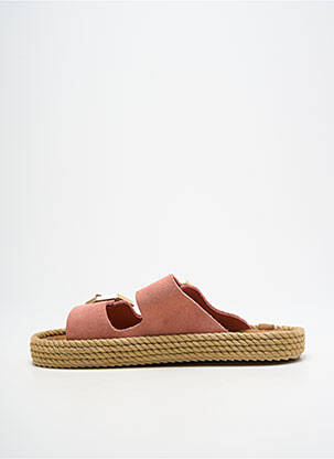 Mules/sabots nubuck talon plat jusqu'à 3cm rose BOHONOMAD femme