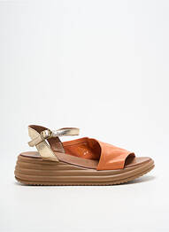 Sandales/nu pieds matière lisse talon de 4 à 6cm orange BUENO femme