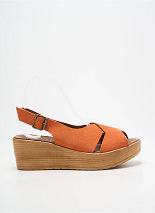 Sandales/nu pieds talon compensé talon de 4 à 6cm orange BUENO femme