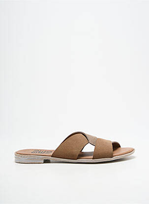 Mules/sabots nubuck talon plat jusqu'à 3cm marron BUENO femme