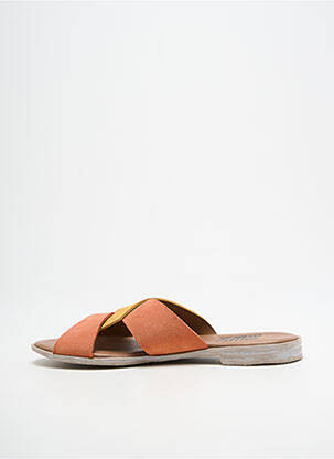Mules/sabots nubuck talon plat jusqu'à 3cm jaune BUENO femme