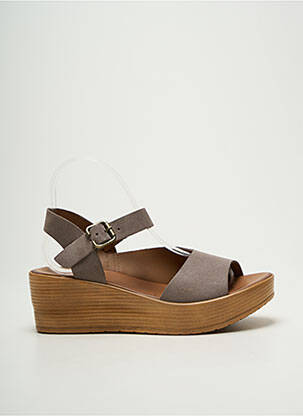 Sandales/nu pieds talon compensé talon de 4 à 6cm gris BUENO femme