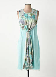Robe mi-longue imprimé fantaisie sans manche bleu GREGORY PAT femme