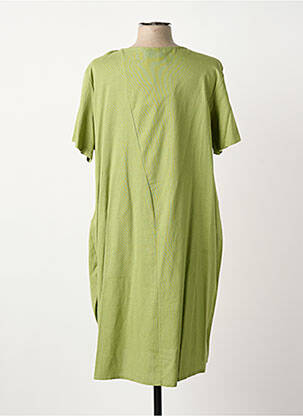 Robe mi-longue manches longues manches longues vert COULEURS DU TEMPS femme
