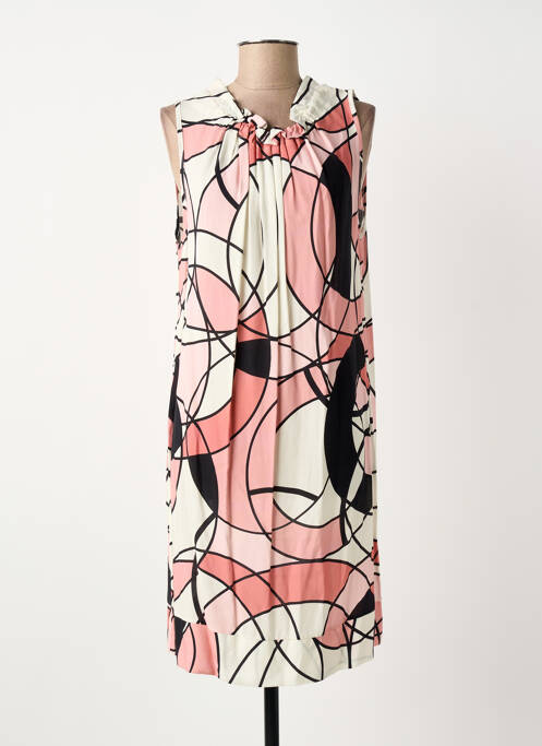 Robe mi-longue rose COULEURS DU TEMPS femme