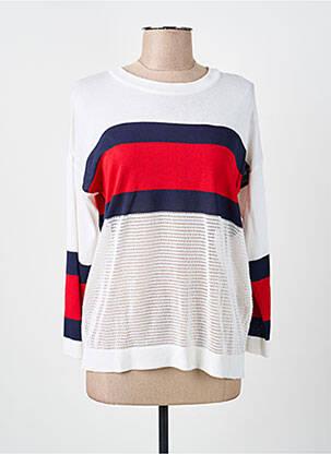 Pull coupe droite manches longues blanc MERI & ESCA femme