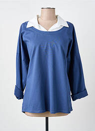 T-shirt manches longues manches longues bleu COULEURS DU TEMPS femme