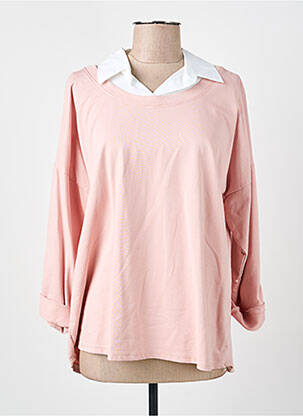 T-shirt manches longues manches longues rose COULEURS DU TEMPS femme