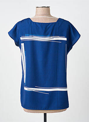 Top col carré manches courtes bleu MERI & ESCA femme