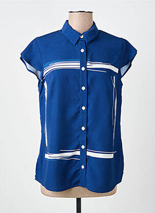 Chemisier imprimé fantaisie manches courtes bleu MERI & ESCA femme