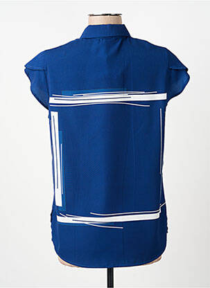 Chemisier imprimé fantaisie manches courtes bleu MERI & ESCA femme