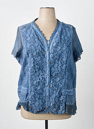 Chemisier manches courtes manches courtes bleu MERI & ESCA femme
