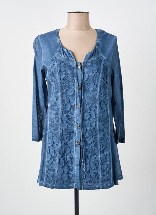 Gilet manches longues bleu MERI & ESCA femme