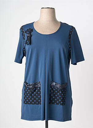 T-shirt coupe droite manches courtes bleu MERI & ESCA femme