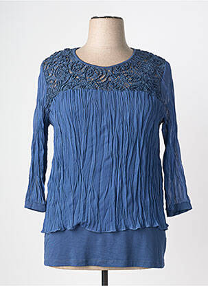 Top coupe cintrée manches 3/4 bleu MERI & ESCA femme